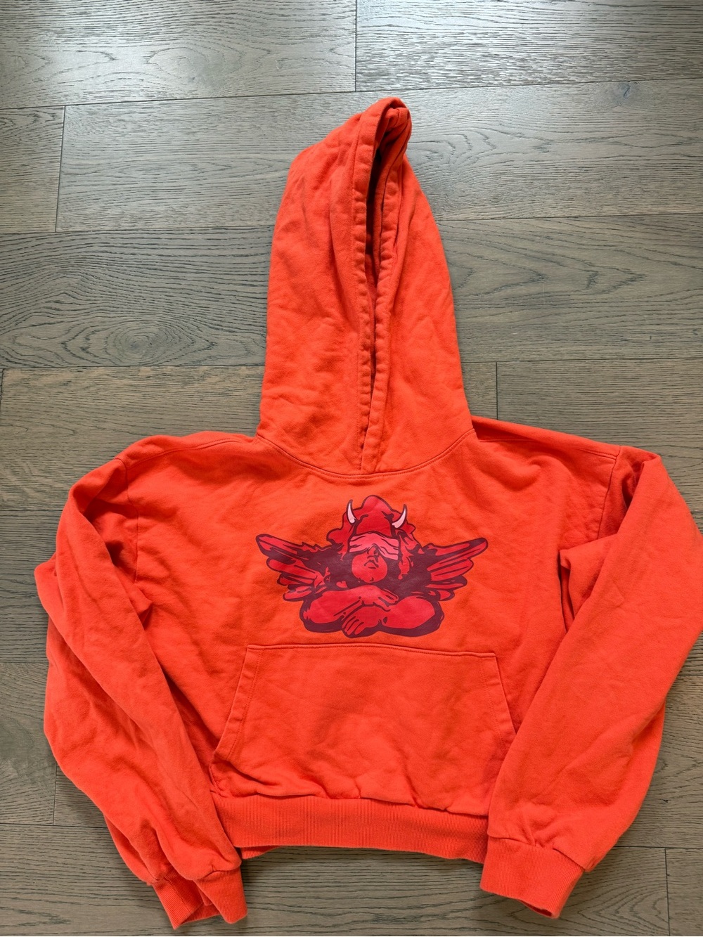 Boys Lie Hoodie Womens One Size Orange Take The High Road Graphic Sweatshirt